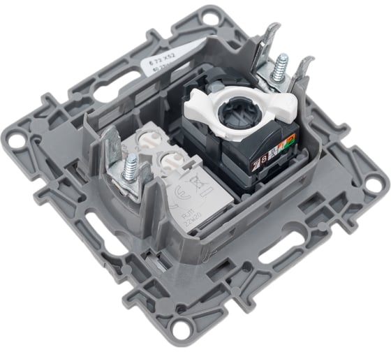 Розетка двойная RJ11+RJ45 Legrand Etika категория 5e, UTP, алюминий 672452