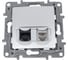 Розетка двойная RJ11+RJ45 Legrand Etika категория 5e, UTP, алюминий 672452 3