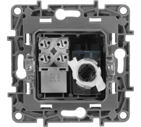Розетка двойная RJ11+RJ45 Legrand Etika категория 5e, UTP, антрацит 672652