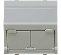 Адаптер со шторками Simon S27, на 2 коннектора AMP UTP, FTP, SYSTYMAX RJ12, UTP, серый C27086-0037