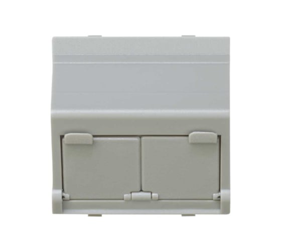 Адаптер со шторками Simon S27, на 2 коннектора AMP UTP, FTP, SYSTYMAX RJ12, UTP, серый C27086-0037 1