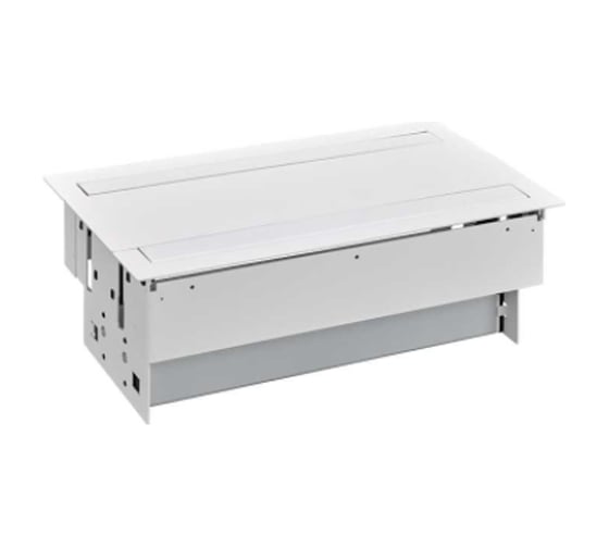 Двухсторонний врезной розеточный блок с крышкой и мет. вводом Simon S400, 8x2PE, 4 модуля, белый, 47604000-130 1