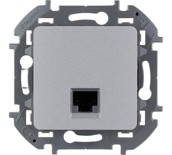 Розетка компьютерная Legrand Inspiria RJ45, категория 5e, UTP, алюминий 673827