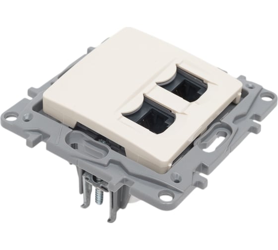 Розетка компьютерная двойная Legrand Etika RJ45, категория 6, UTP, слоновая кость 672354