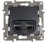 Розетка компьютерная двойная Legrand Etika RJ45, категория 5e, UTP, антрацит 672655 1