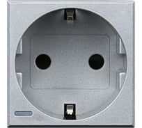 Розетка Legrand Axolute 2К+З, 10/16 А 250 В с боковыми заземляющими контактами Schuko, с экранированными контактами, алюминий, немецкий стандарт HC4141