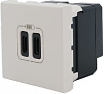 Розетка Legrand 2xUSBC для зарядки Программа Mosaic 2 модуля белый 077590