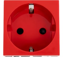 Розетка Legrand 2К+З Программа Mosaic 2 модуля антибактериальная красная 077220
