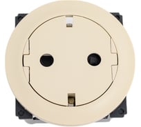 Розетка Legrand 2К+З с плоской лицевой панелью немецкий стандарт безвинтовые зажимы Программа Celiane слоновая кость 067169