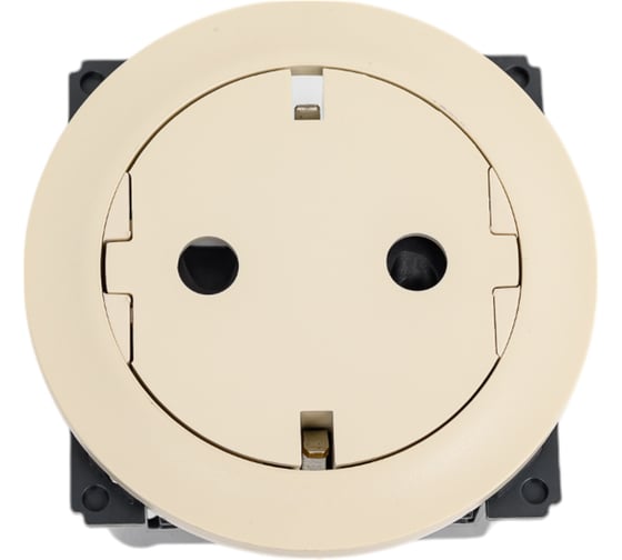 Розетка Legrand 2К+З с плоской лицевой панелью немецкий стандарт безвинтовые зажимы Программа Celiane слоновая кость 067169