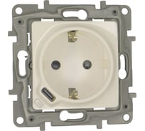 Розетка Legrand с заземлением с USB тип C Legrand Etika со шторками 16А 250В 1500мА 7,5Вт безвинтовые зажимы белый 672288