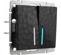 Двухклавишный выключатель WERKEL W1222108 проходной, с подсветкой a052061