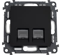 Информационная розетка двойная Legrand Valena LIFE RJ45 Кат5е UTP С лицевой панелью Антрацит 756361