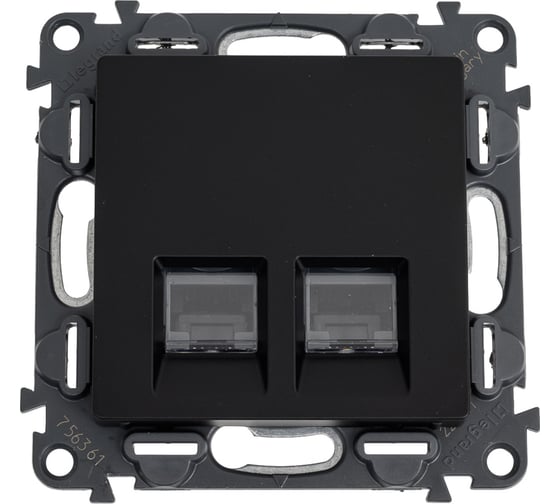 Информационная розетка двойная Legrand Valena LIFE RJ45 Кат5е UTP С лицевой панелью Антрацит 756361 1