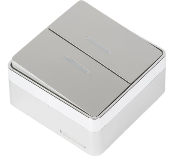 Двухклавишный выключатель с подсветкой WERKEL W5020106 Gallant серебряный a052770