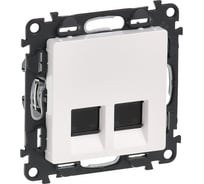 Информационная розетка двойная Legrand Valena LIFE RJ45 Кат6 UTP С лицевой панелью Белая 753443
