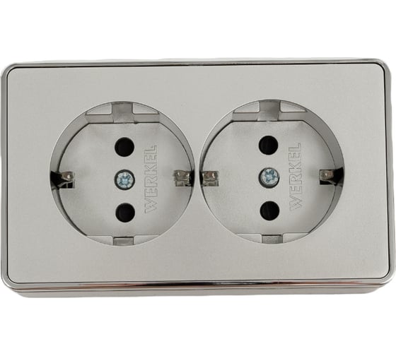 Двойная розетка с заземлением WERKEL W5072106 a052776