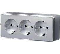 Тройная розетка с заземлением и шторками WERKEL W5073106 a052777