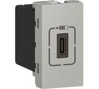 Розетка USB-C Legrand программа Mosaic для зарядки, 1 модуль, алюминий 079389