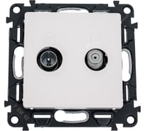 Розетка оконечная TV SAT Legrand Valena LIFE 10дБ, диапазоны 5-862 МГц/950-2400 МГц С лицевой панелью Белая 753462