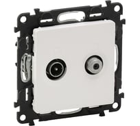 Розетка проходная TV SAT Legrand Valena LIFE 1,5 дБ/14 дБ, диапазоны 5-862 МГц/950-2400 МГц С лицевой панелью Белая 753463