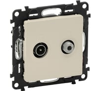 Розетка проходная TV SAT Legrand Valena LIFE 1,5 дБ/14 дБ, диапазоны 5-862 МГц/950-2400 МГц С лицевой панелью Слоновая кость 753563