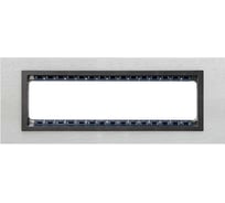 Декоративная рамка Simon, суппорт, 8 узких, 4 широких модулей, S82C, металл, нержавеющая сталь-графит 82887-37