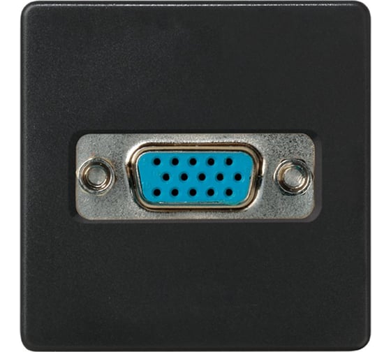 Розетка для подключения VGA-разъёма Simon, HD15, винтовое соединение, широкий, графит 2700091-038 1