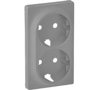 Лицевая панель Legrand Valena LIFE для двойной силовой розетки 2x2К+З Алюминий 754952