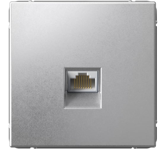 Розетка компьютерная RJ45 Systeme Electric ArtGallery Алюминий, категория 5е, механизм GAL000383