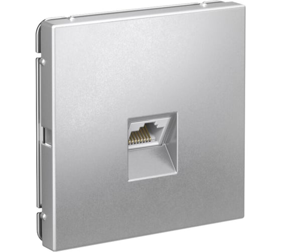 Розетка компьютерная RJ45 Systeme Electric ArtGallery Алюминий, категория 5е, механизм GAL000383