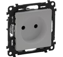 Силовая розетка Legrand Valena LIFE 2К 16А 250В c лицевой панелью, алюминий, с защитными шторками, безвинтовые зажимы 753616