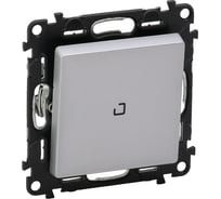 Выключатель Legrand Valena LIFE 10АХ 250В с подсветкой.С лицевой панелью.Алюминий 752610