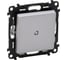 Выключатель Legrand Valena LIFE  10АХ 250В с подсветкой.С лицевой панелью.Алюминий 752610 1