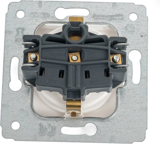 Розетка Legrand Cariva DIY 2К+З, нем, винты, шторки, белый 695947