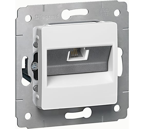 Розетка Legrand Cariva DIY RJ11 1 вход, белая 695950