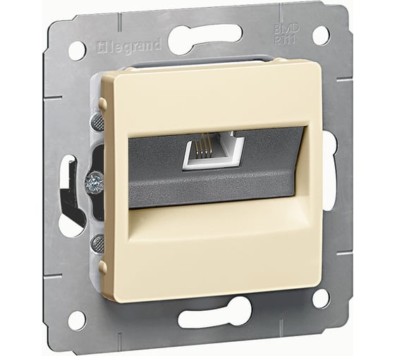 Розетка Legrand Cariva DIY RJ11 1 вход, слоновая кость 695920 1