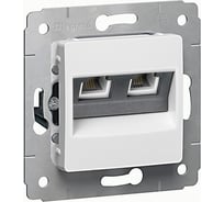 Розетка Legrand Cariva DIY RJ11 2 входа, белая 695951