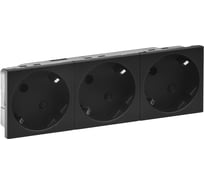 Розетка Legrand 3x2К+3 под углом 45 Программа Mosaic немецкий стандарт 6 модулей матовая черная 079373L