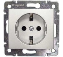 Розетка с заземлением Legrand Valena со шторками 16А 250В безвинтовые зажимы алюминий 770211
