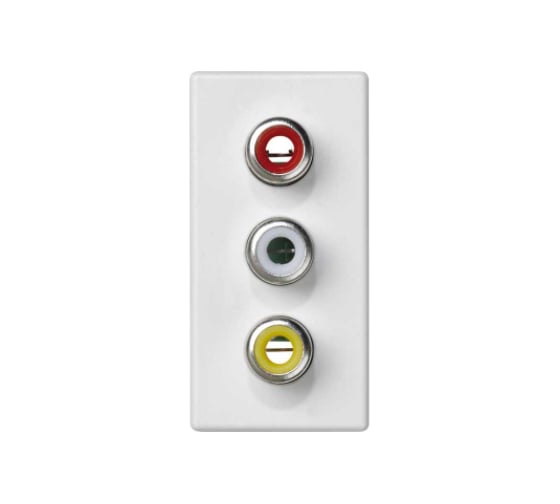 Плата с 3-мя разъёмами RCA Simon audiovideo, 1/2 К45, винтовой зажим, тюльпаны, белый K105B-9 1