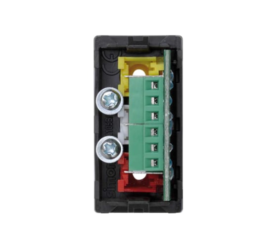 Плата с 3-мя разъёмами RCA Simon audiovideo, 1/2 К45, винтовой зажим, тюльпаны, графит K105B-14