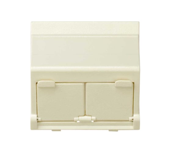 Адаптер со шторками Simon S27, на 2 коннектора AMP UTP, FTP, SYSTYMAX RJ12, UTP, слоновая кость С27086-0032 1