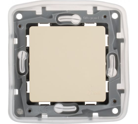 Переключатель одноклавишный Legrand IP44 Etika 10А 250В безвинтовые зажимы слоновая кость 672300 1