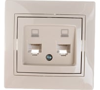 Розетка Lezard Мира RJ45x2 крем с вст крем 701-0303-141