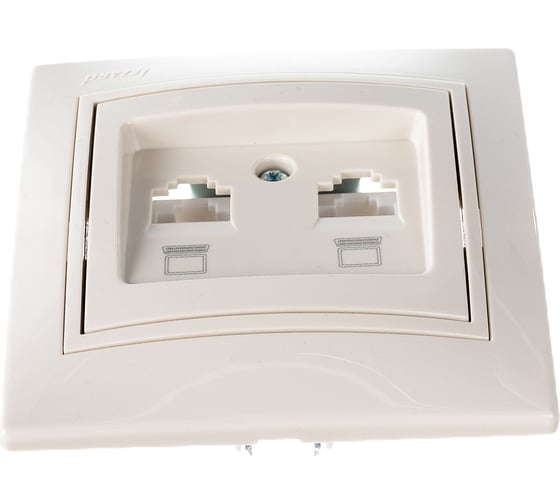 Розетка Lezard Мира RJ45x2 крем с вст крем 701-0303-141