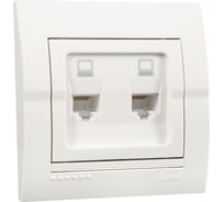 Розетка Lezard DERIY RJ45x2 белый 702-0202-141