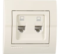 Розетка Lezard DERIY RJ45x2 крем 702-0303-141
