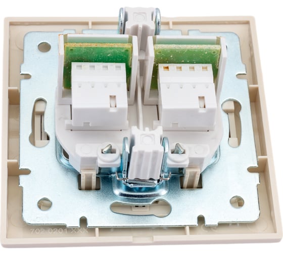 Розетка Lezard DERIY RJ11x2 евро крем 702-0303-138