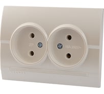 Розетка Lezard DERIY х2 б з ПБТ белый 702-0202-128
